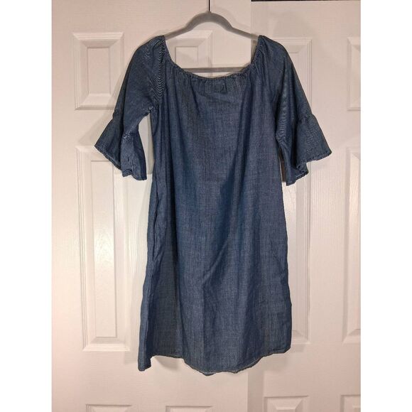 Philosophy womens small shift dress jeans denim blue tassel with pockets - Picture 6 of 9